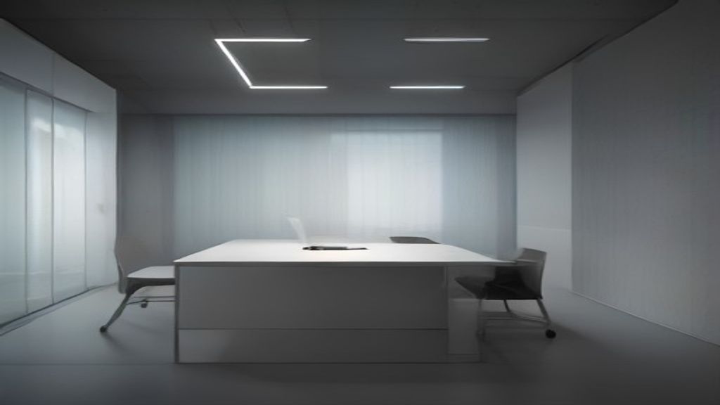A modern, minimalist digital marketing office workspace with glowing conceptual nodes of site architecture, soft Rembrandt lighting, cinematic 85mm lens shot, f/1.8 aperture