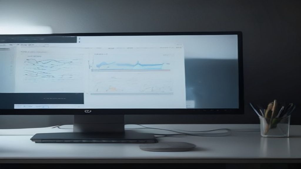 A modern, sleek digital marketing office background, professional SEO analytical dashboard on monitor screens, cinematic lighting, f/1.8, 85mm lens