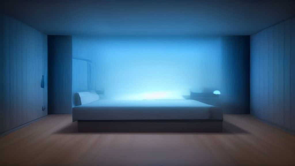 A modern minimalist server room with glowing blue fiber optic cables, soft Rembrandt lighting, shot on 85mm lens f1.8
