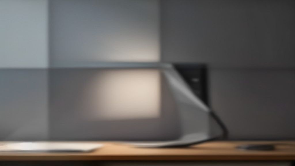 Clean modern digital marketing office desk, analytics on screen, soft Rembrandt lighting, 85mm lens, f/1.8