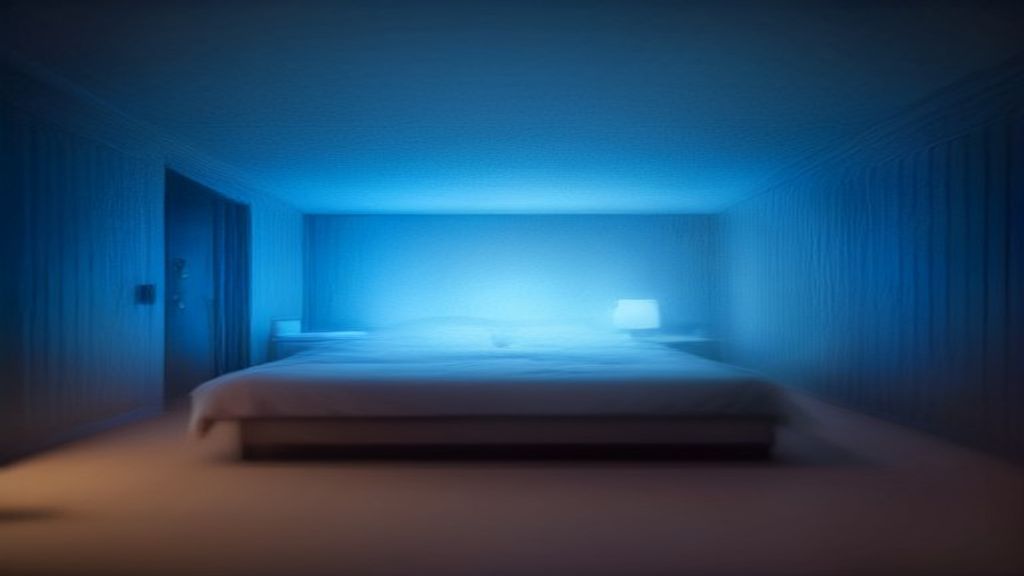 Minimalist server room with glowing blue digital data streams, cinematic soft Rembrandt lighting, high detail, 85mm lens, f/1.8