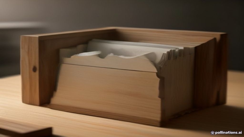 A minimalist, hyper-detailed photograph of organized wooden filing blocks in an office, cinematic soft Rembrandt lighting, 85mm lens, f/1.8